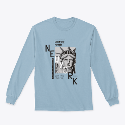 New York slogan with liberty statue face illustration print design