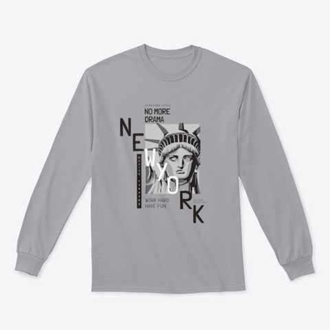 New York slogan with liberty statue face illustration print design