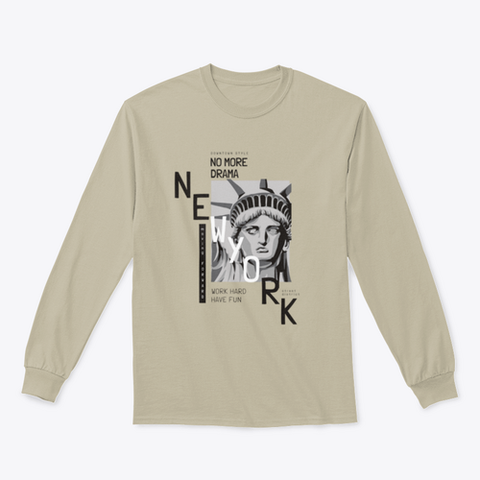 New York slogan with liberty statue face illustration print design