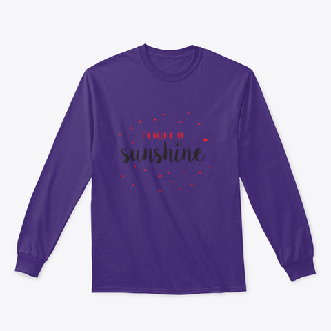 I'M Walking On Sunshine Design Red And Black Typography Design for