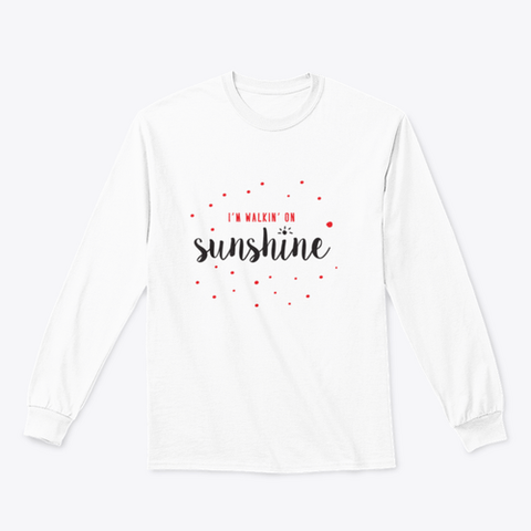 I'M Walking On Sunshine Design Red And Black Typography Design for