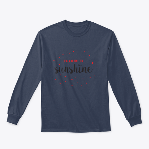 I'M Walking On Sunshine Design Red And Black Typography Design for