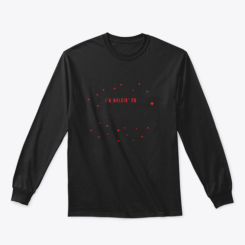 I'M Walking On Sunshine Design Red And Black Typography Design for