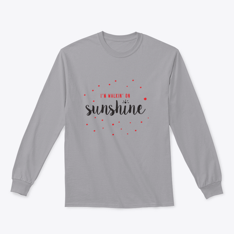 I'M Walking On Sunshine Design Red And Black Typography Design for