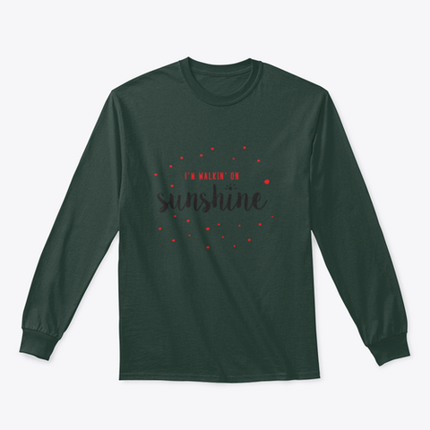 I'M Walking On Sunshine Design Red And Black Typography Design for