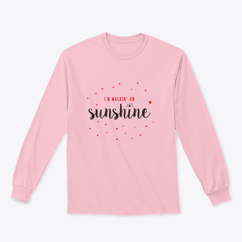 I'M Walking On Sunshine Design Red And Black Typography Design for