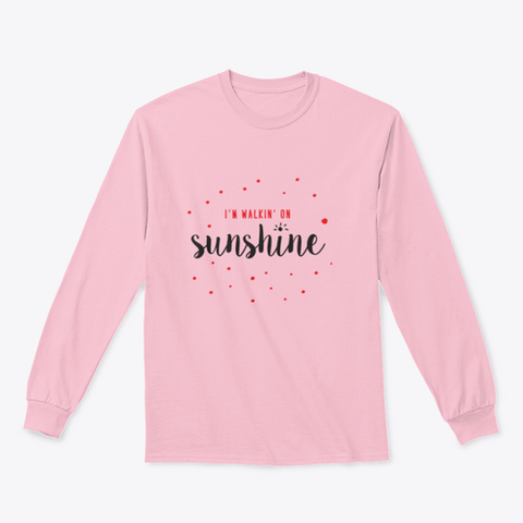 I'M Walking On Sunshine Design Red And Black Typography Design for