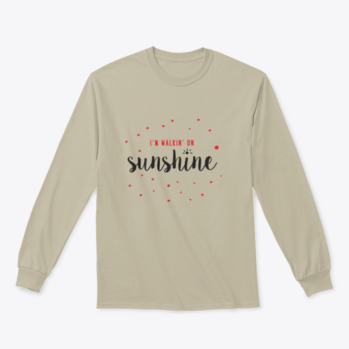 I'M Walking On Sunshine Design Red And Black Typography Design for