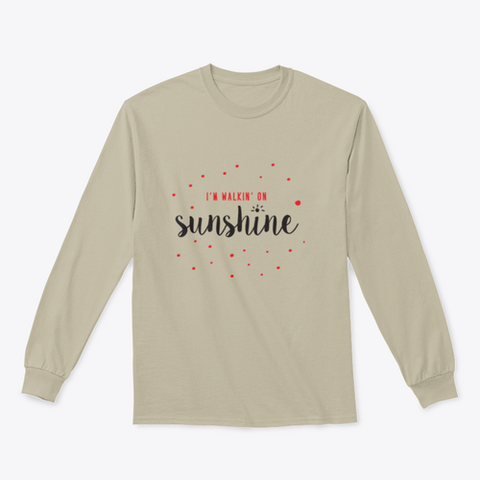 I'M Walking On Sunshine Design Red And Black Typography Design for