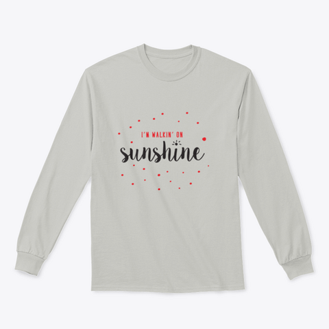 I'M Walking On Sunshine Design Red And Black Typography Design for