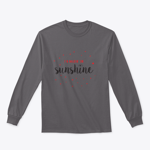 I'M Walking On Sunshine Design Red And Black Typography Design for